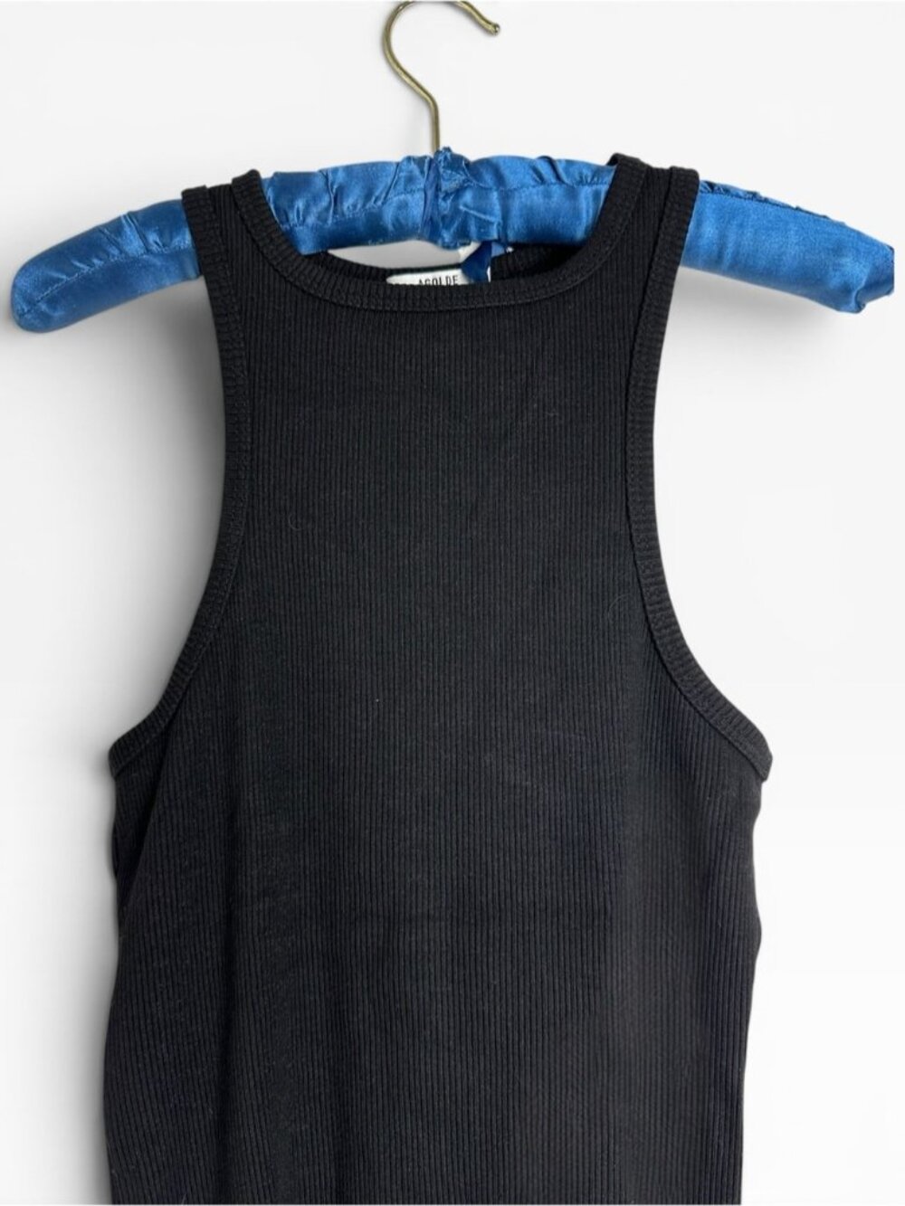 AGOLDE Bailey Black ORGANIC COTTON Ribbed Knit Tank Top Sleeveless stretchy Sm - Picture 8 of 11
